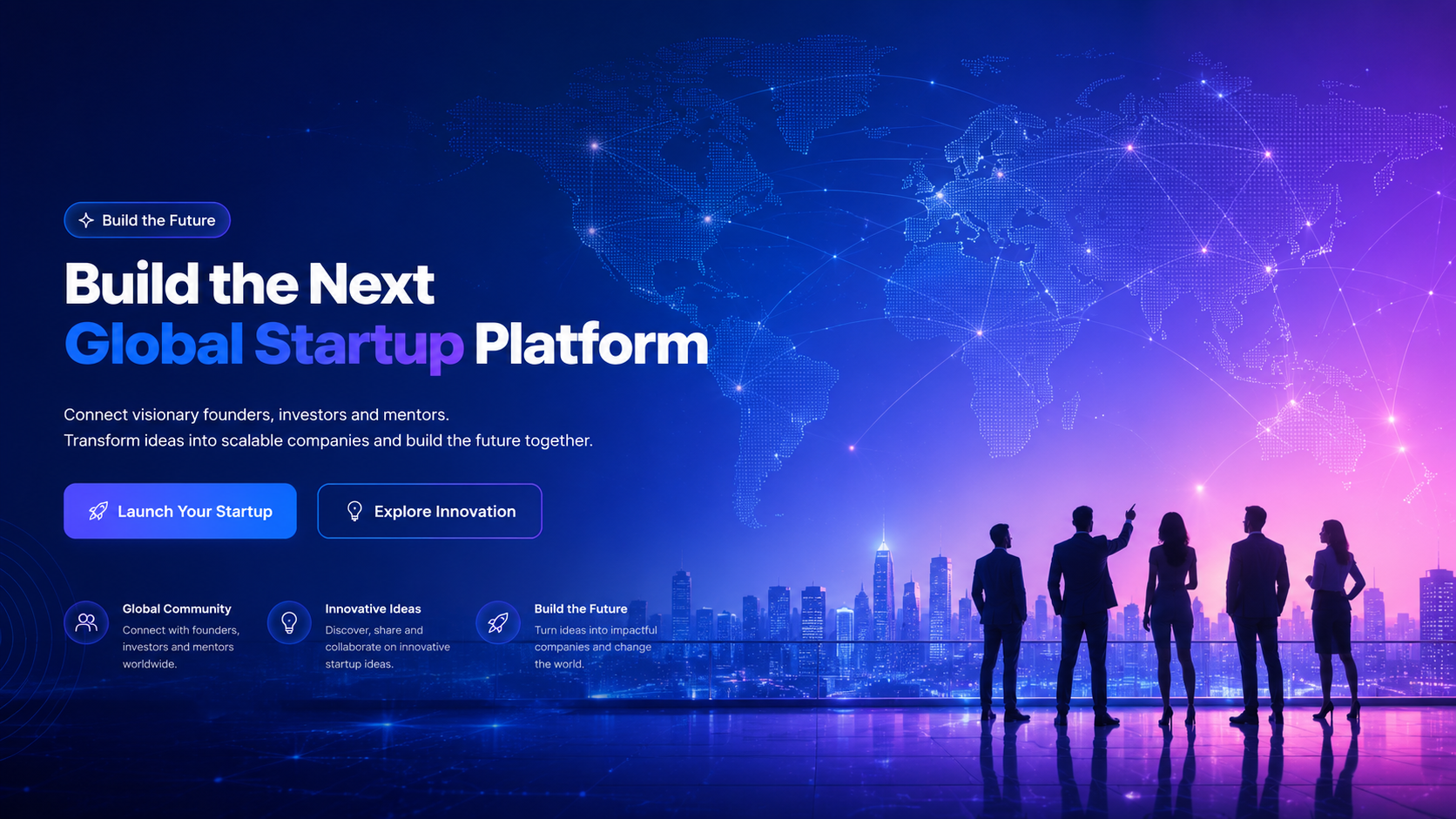Entrepreneurs collaborating on a startup